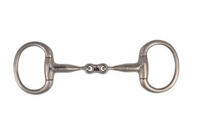 Equisteel SS Eggbutt Snaffle Bit w/French Mouth &amp; Round Rings.
