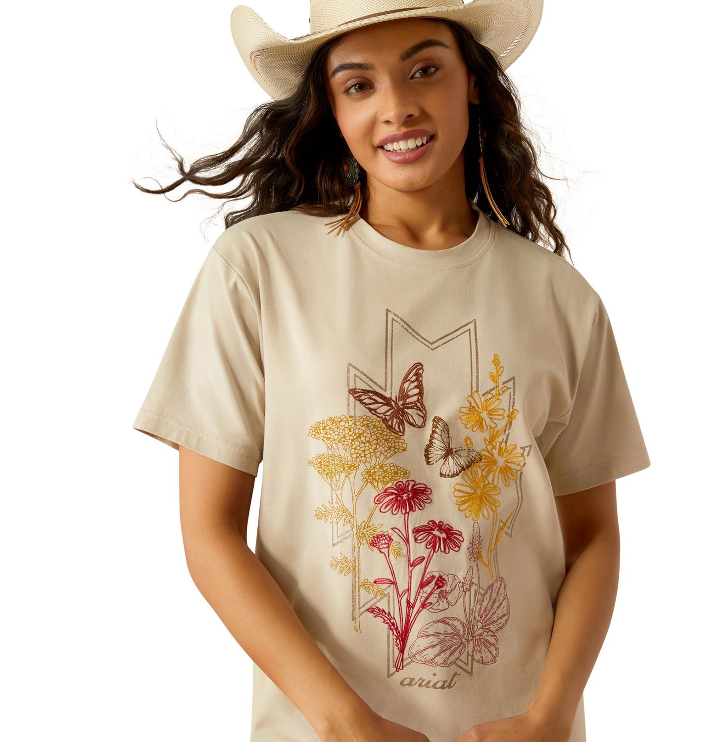 ARIAT WOMENS WILD BOTANICAL SS TEE.