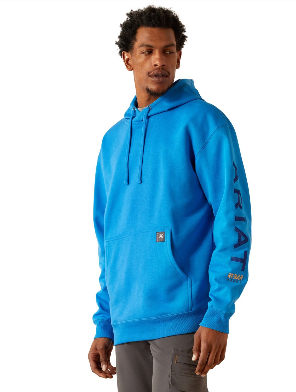 MENS REBAR GRAPHIC HOODIE FRENCH BLUE.
