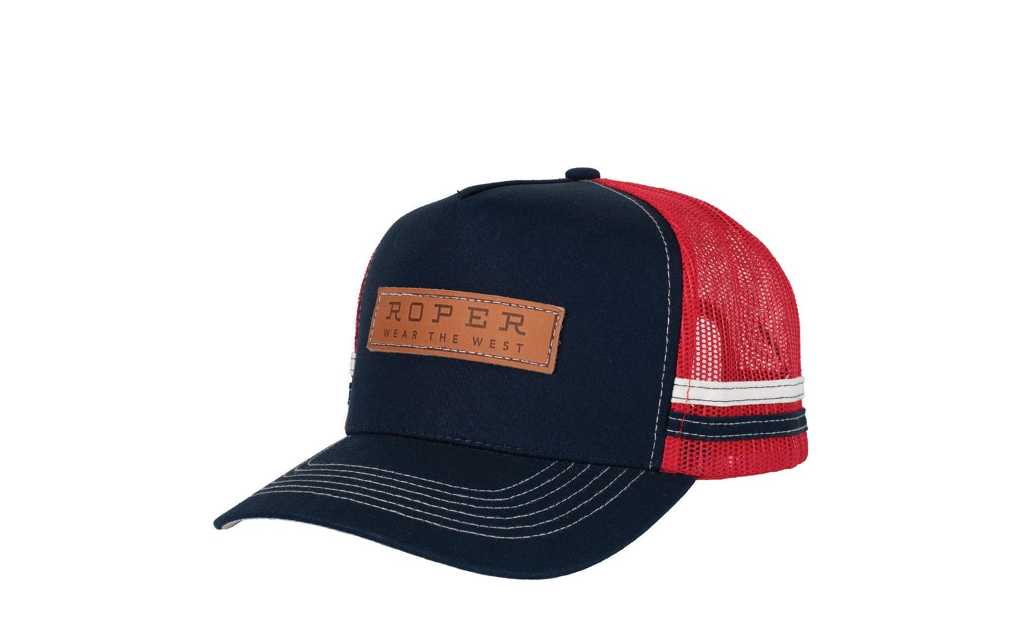 ROPER TRUCKER CAP PATCH NAVY/RED