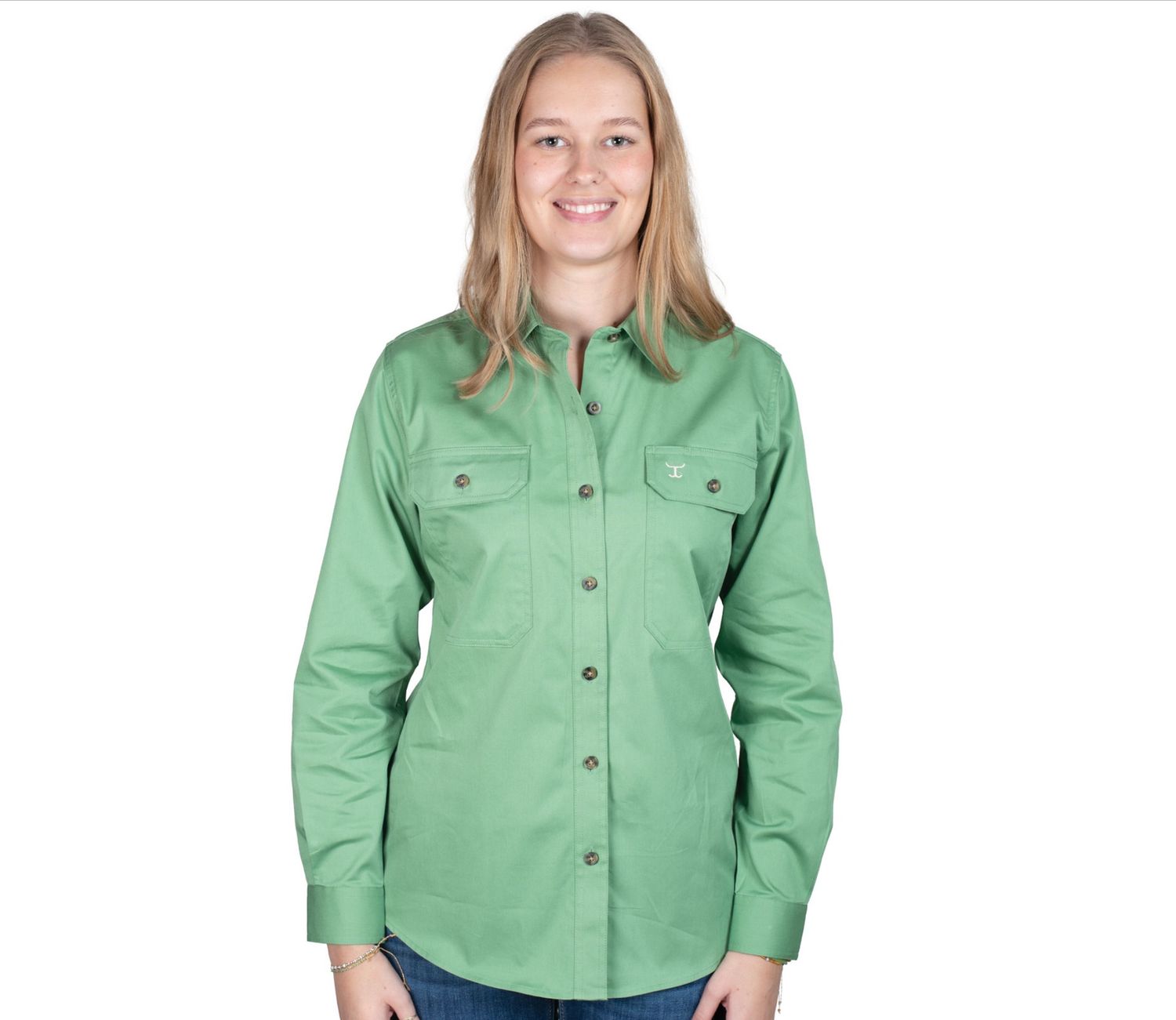 JC WOMENS BROOKE WORKSHIRT JADE., Size: XS/8