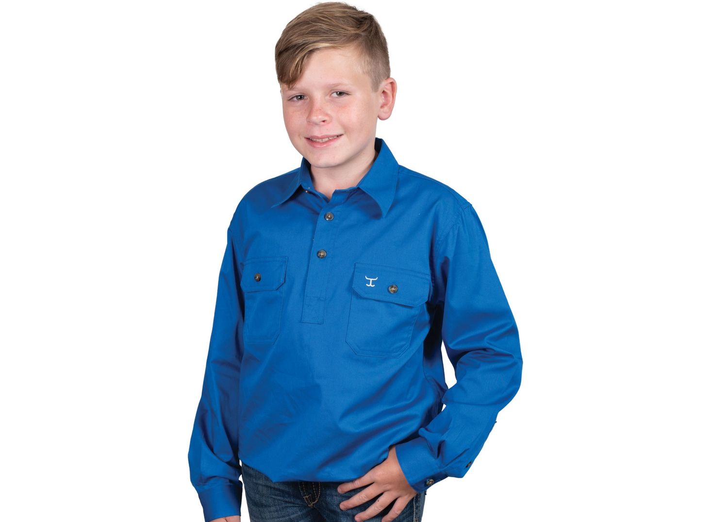 JC BOYS LACHLAN WORKSHIRT NAUTICAL BLUE.