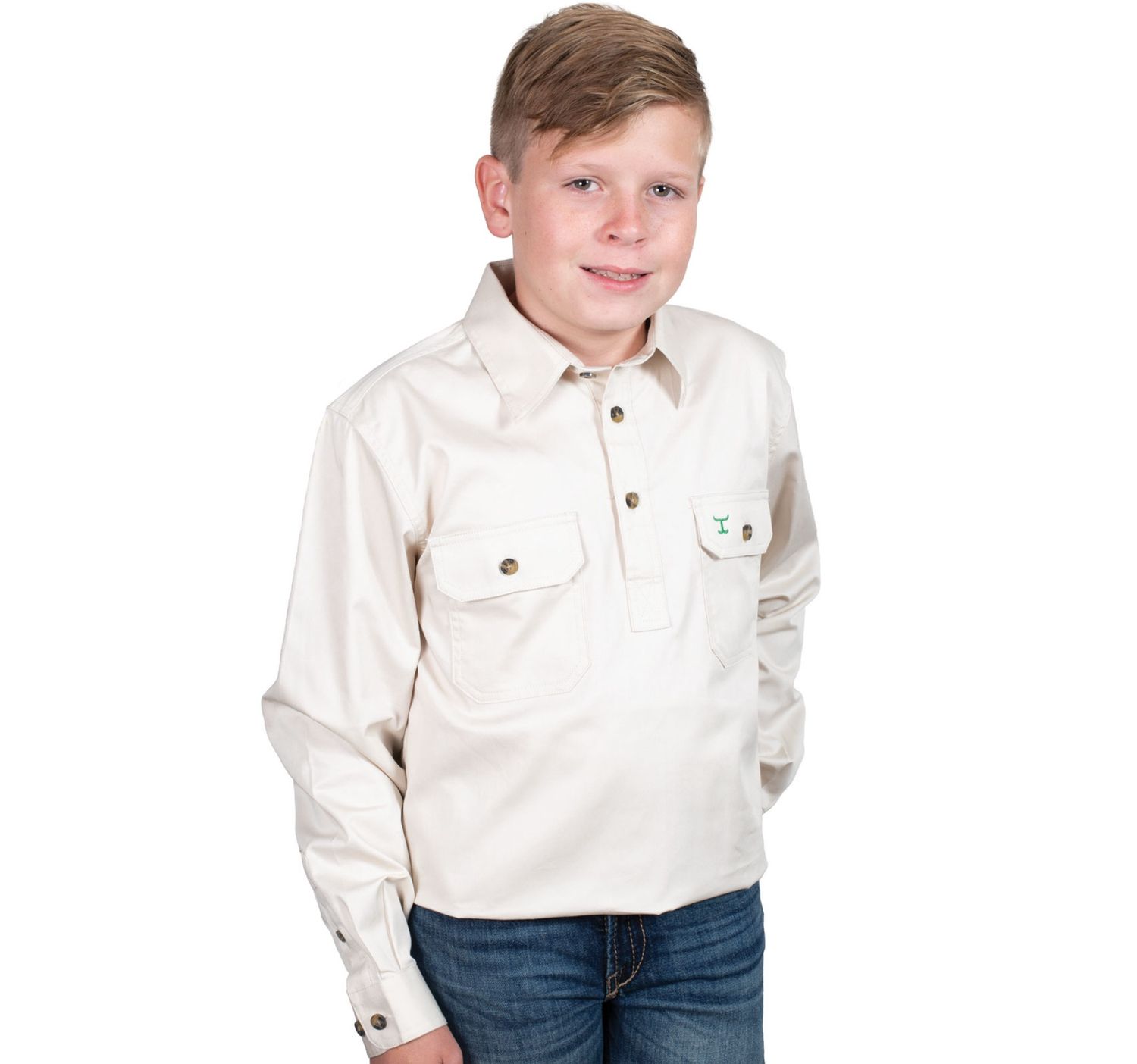 JC BOYS LACHLAN WORK SHIRT OAT., Size: XXS