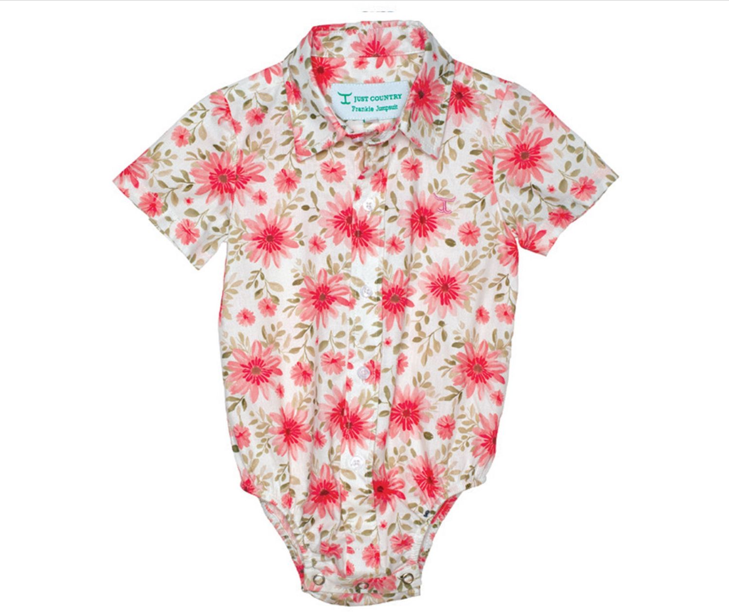 JC INFANTS FRANKIE JUMP SUIT WHITE GERBERAS., Size: 000