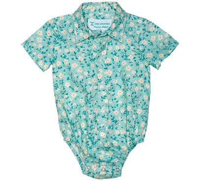 JC INFANTS FRANKIE JUMPSUIT TURQUOISE FLORAL.
