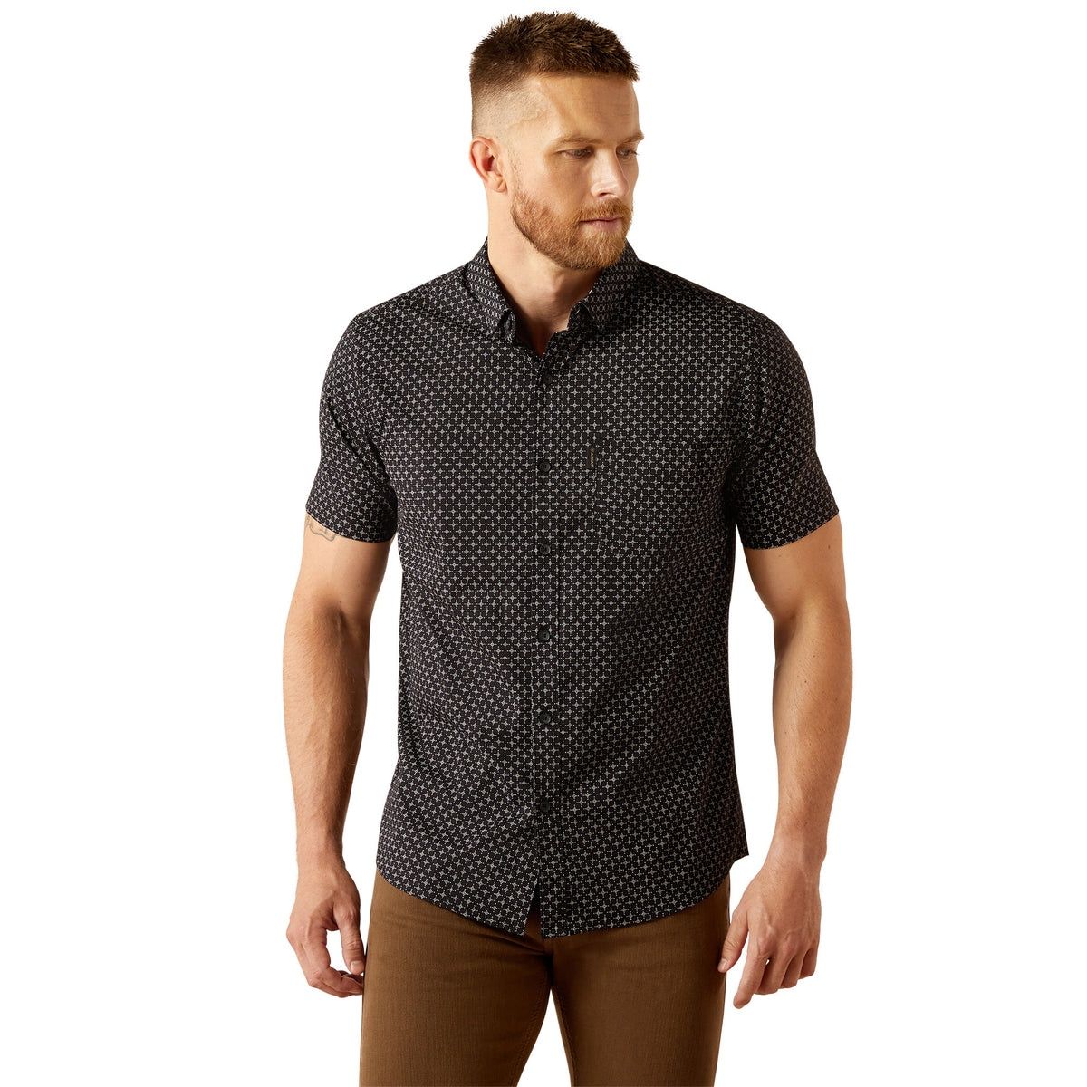 MENS MARS MODERN SS SHIRT BLACK.