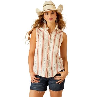 WOMENS BILLIE JEAN SLEEVELESS SHIRT DESERT STRIPE.