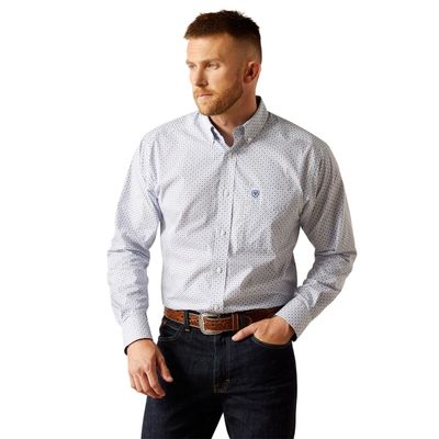 MENS WRINKLE FREE DANNY LS SHIRT BLUE.