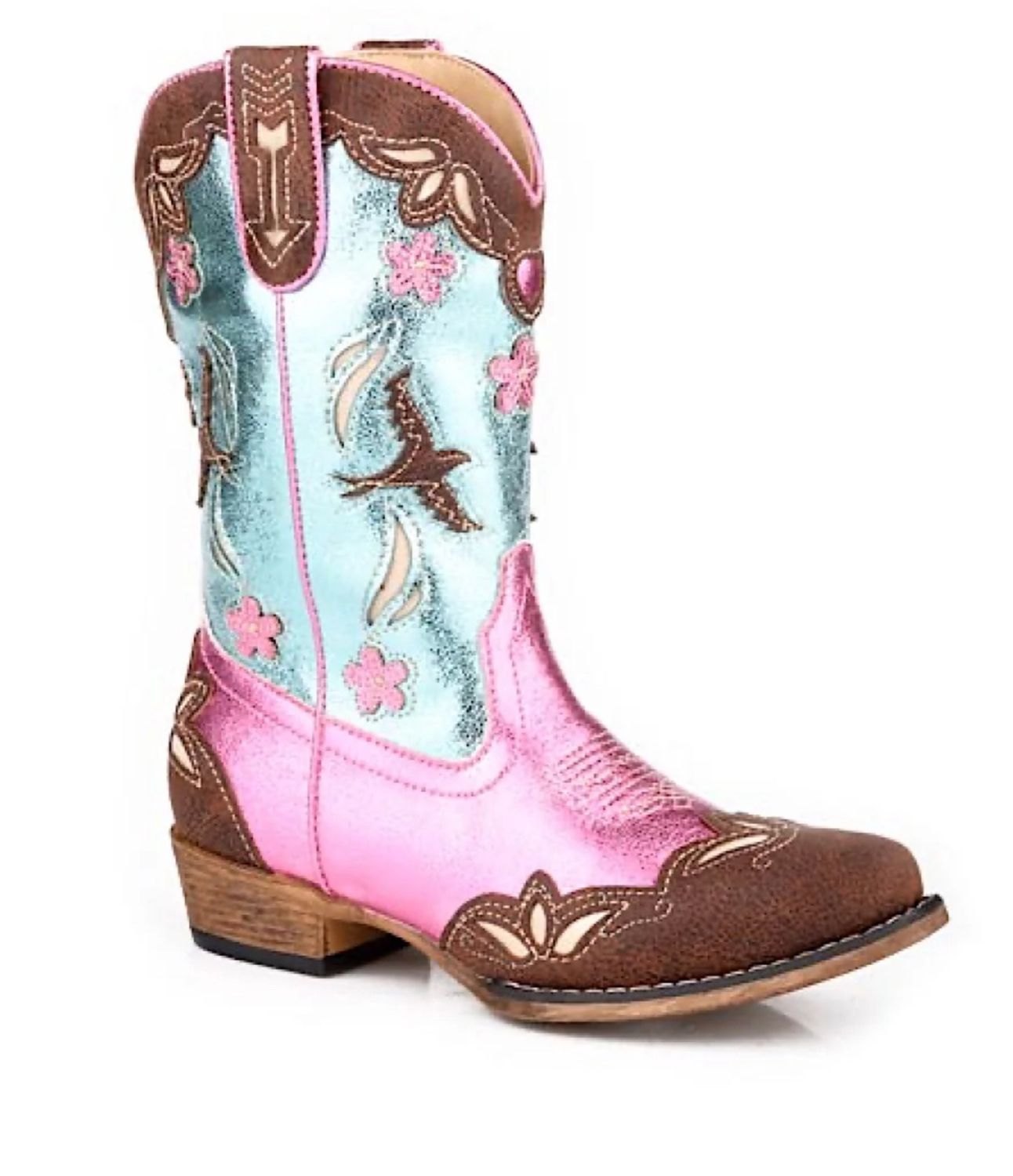 ROPER KIDS BIRDIE PINK/TEAL/TAN, Size: 9