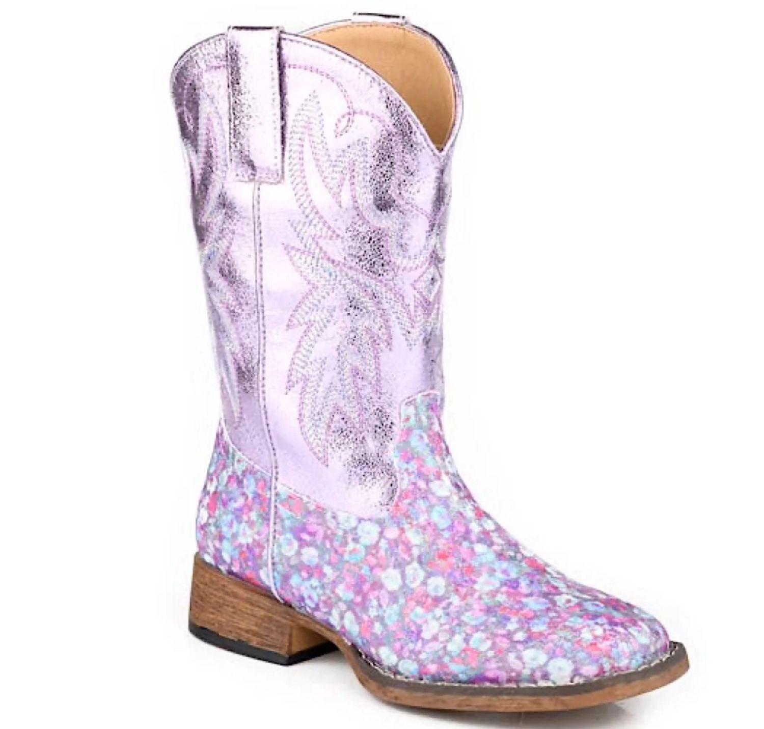 ROPER KIDS GLITTER BLOOM FLORAL/PURPLE, Size: 9