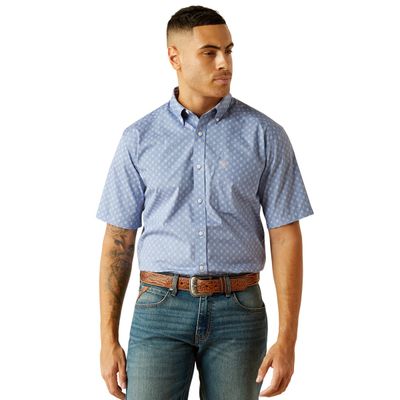 MENS WRINKLE FREE DIXON SS SHIRT BLUE.