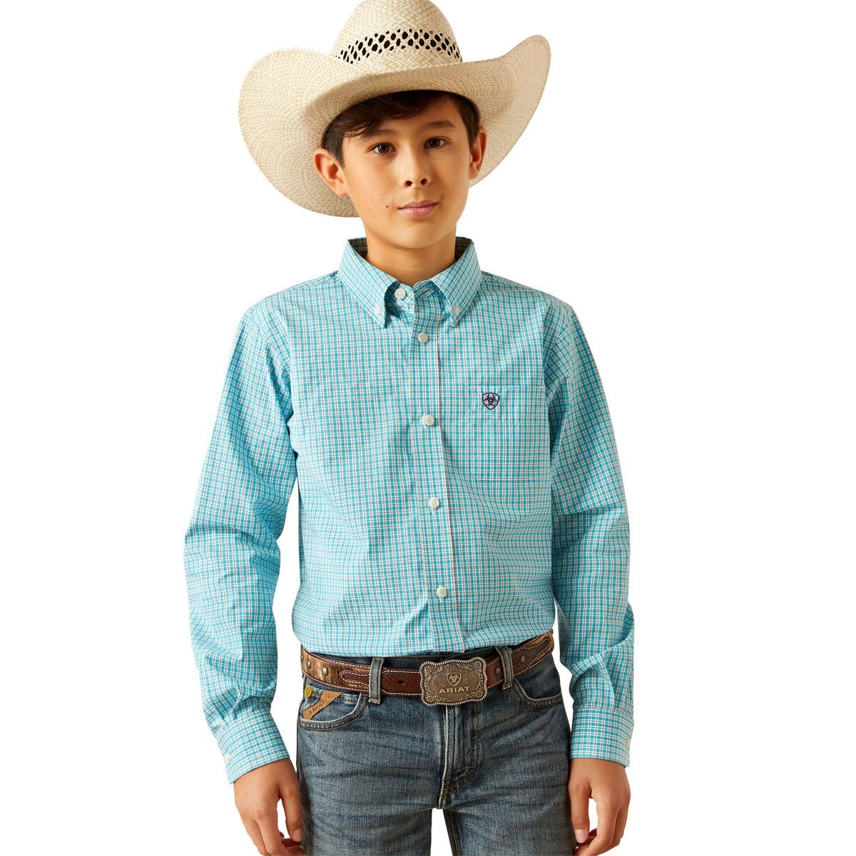 BOYS PRO SERIES WILMER LS SHIRT LIGHT BLUE.