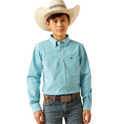 BOYS PRO SERIES WILMER LS SHIRT LIGHT BLUE.