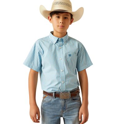 BOYS PRO SERIES SLOANE LS SHIRT LIGHT BLUE.