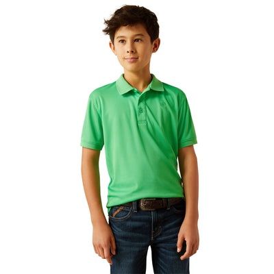 BOYS TEK SS POLO IRISH GREEN.
