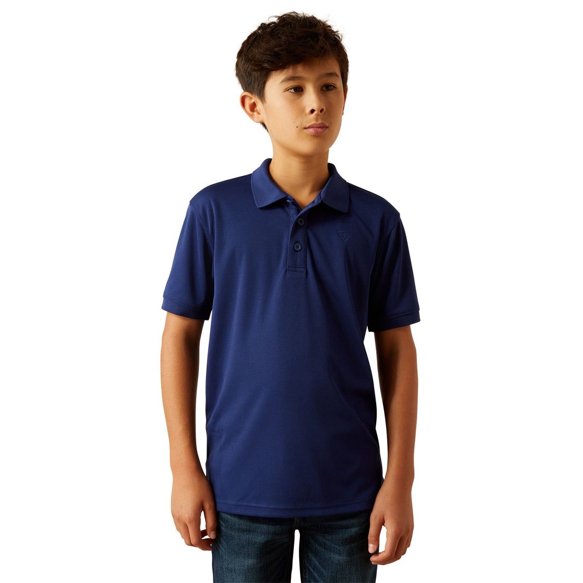 BOYS TEK SS POLO BLUE DEPTHS., Size: XS