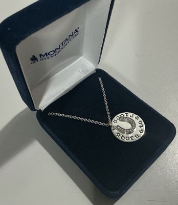 MONTANA NC CZ HEART DISK NECKLACE.