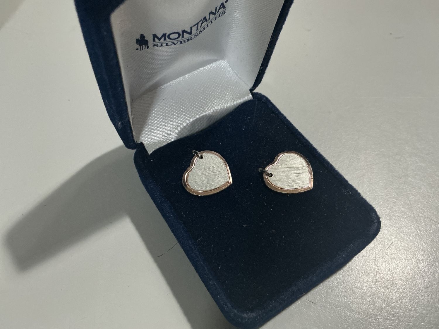 MONTANA EARRINGS HEART SILVER ROSE GOLD.