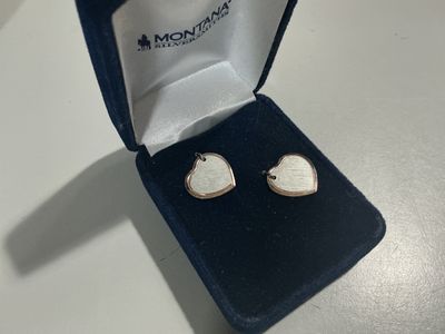 MONTANA EARRINGS HEART SILVER ROSE GOLD.