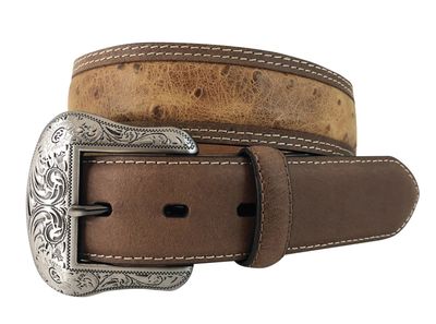 ROPER LEATHER AND OSTRICH BELT 9548500