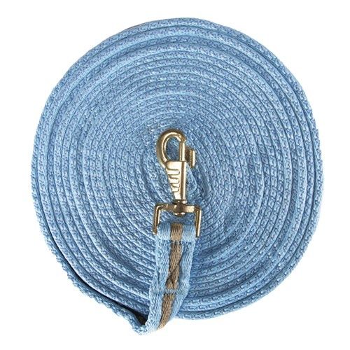 SHOWMASTER SOFT TUBULAR LUNGE LEAD, Colour: BABY BLUE/BEIGE