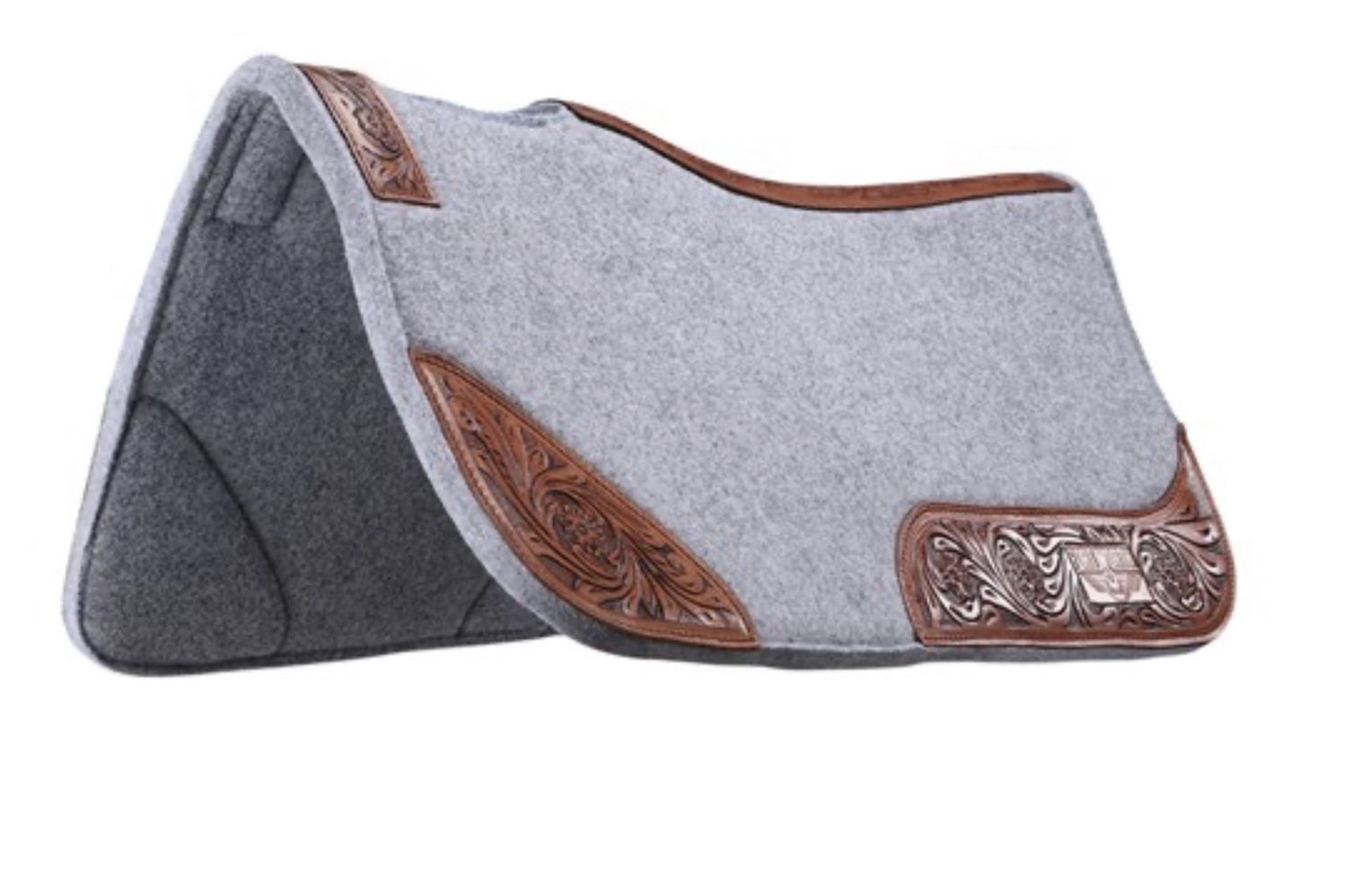 FORT WORTHFLORAL TOOLED FELT SADDLE PAD