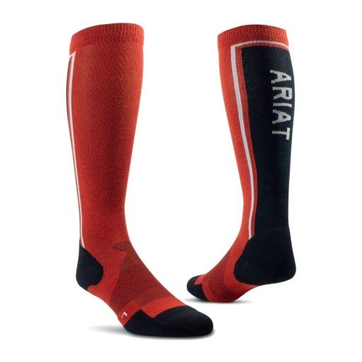 ARIATTEK WINTER SLIMLINE SOCKS, Colour: RED OCHRE/BLACK, Season: WINTER 2024, Size: ONE SIZE