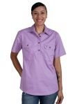 JUST COUNTRY WOMANS EVIE HALF BUTTON WORK SHIRT., Colour: ORCHID, Size: XSMALL