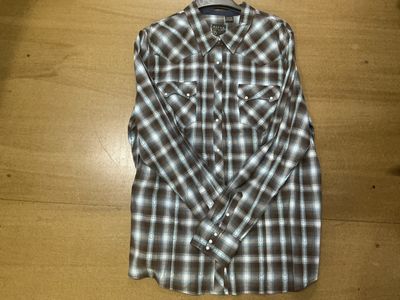 ROPER WOMENS WEST MADE COLLECTION LS SHIRT PLAID BROWN.