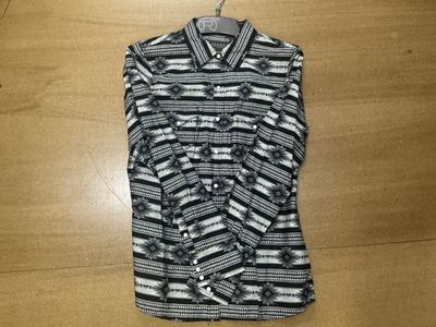 ROPER WOMENS WESTMADE COLLECTION LS PRINT BLACK.