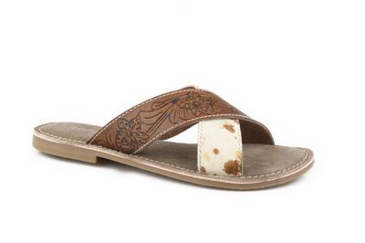 ROPER WOMENS DELANEY BROWN SANDAL.