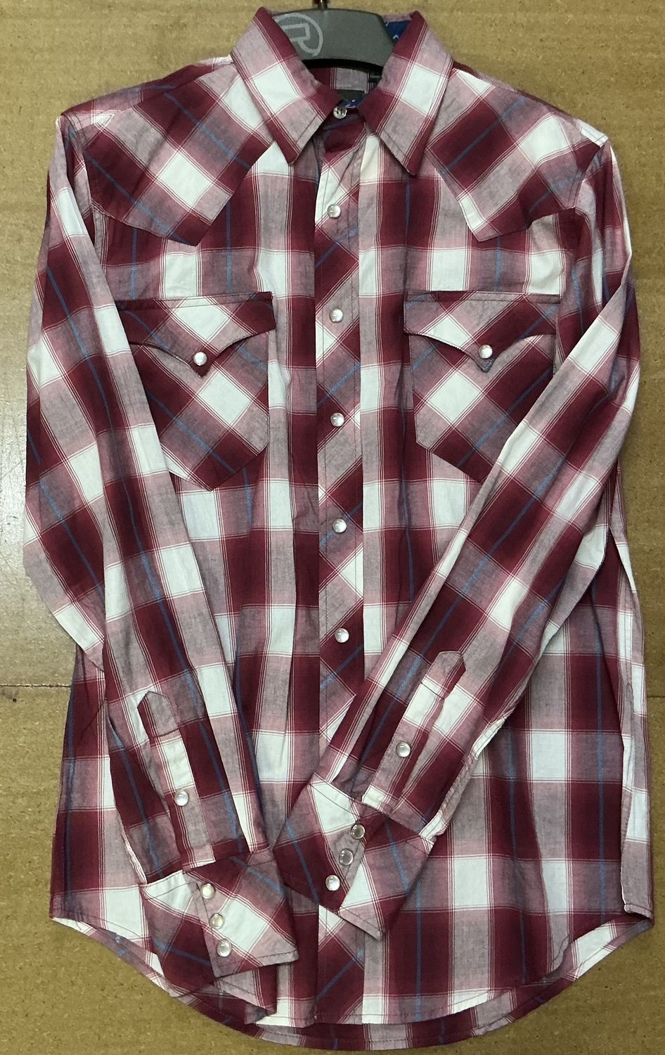 ROPER MENS WEST MADE COLLECTION LS SHIRT PLAID RED.