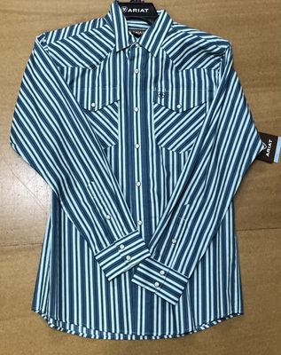 ARIAT MENS RALEIGH SNAP LS SHIRT TEAL.