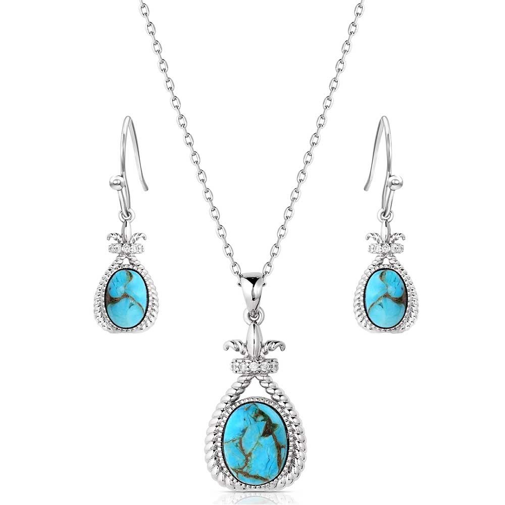 Turquoise Revival Jewelry Set., Colour: SILVER/TURQUOISE