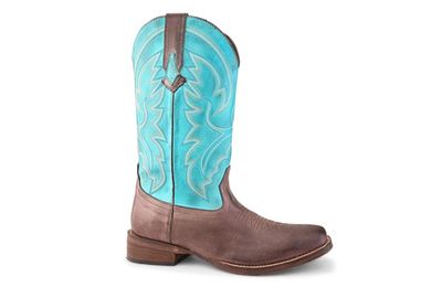 JUST COUNTRY WOMENS LINDSEY BROWN/BLUE LEATHER.