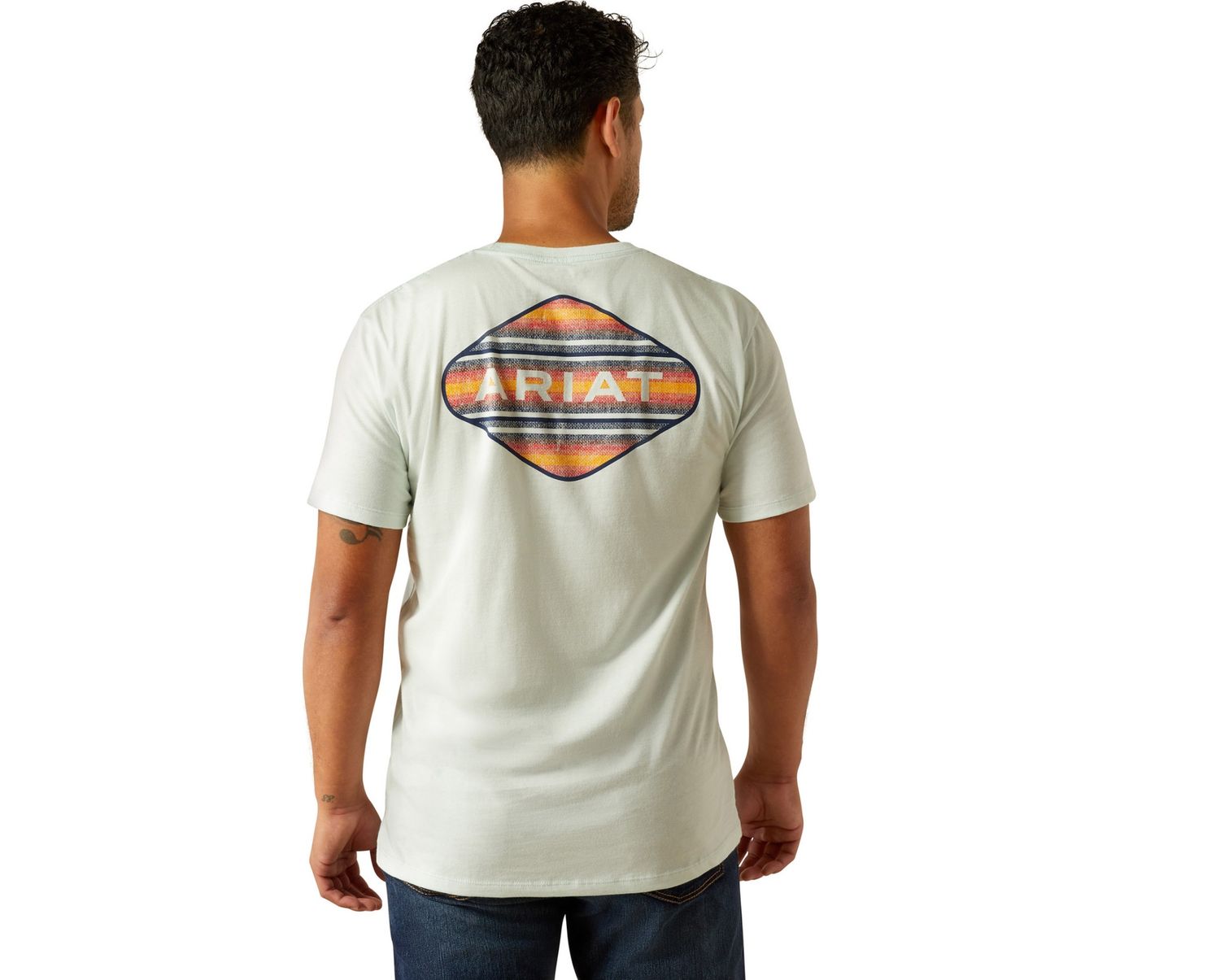 ARIAT MENS SUNRISE BAR HEX TEE., Size: S
