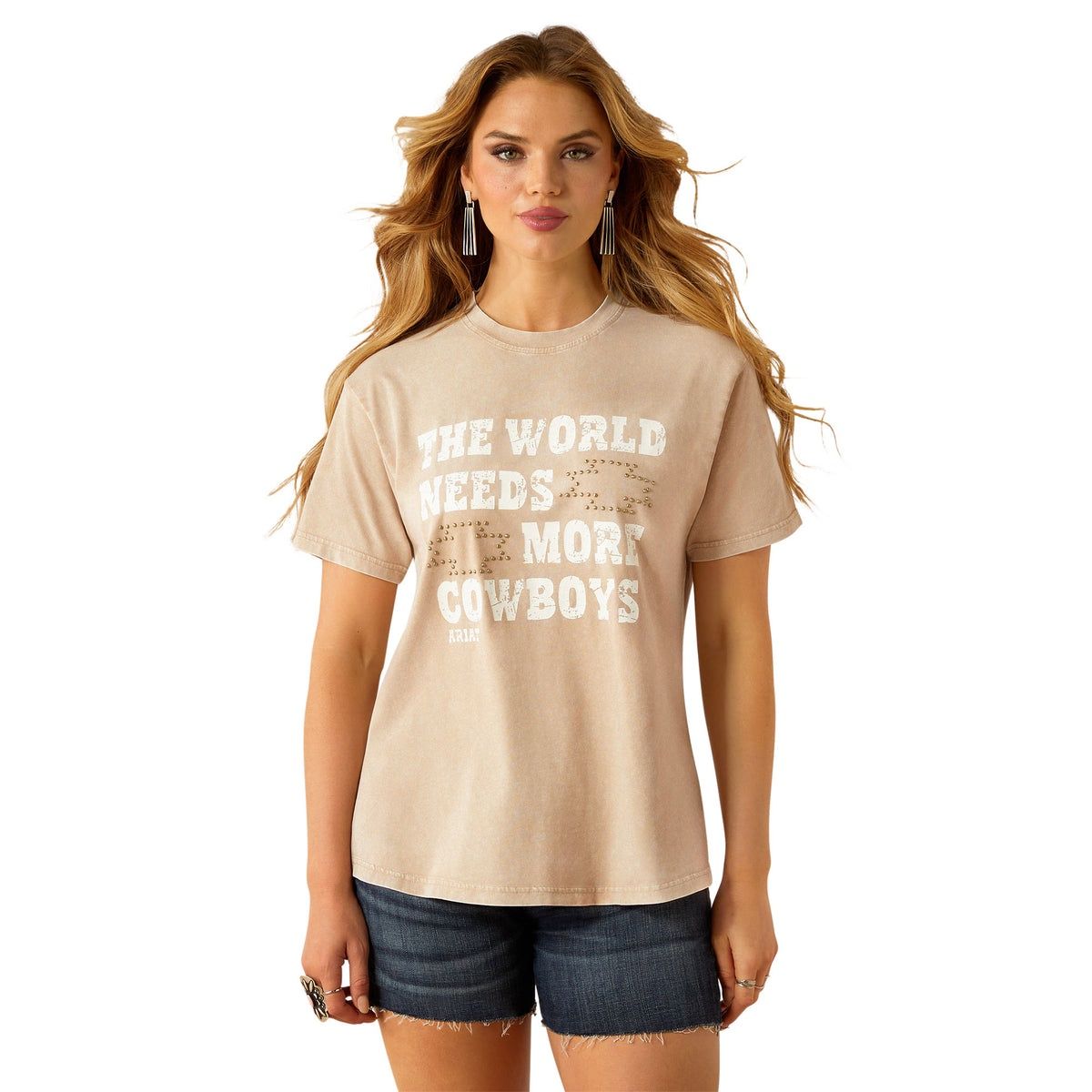 WOMENS MORE COWBOYS TEE WHITE PEPPER., Size: XS