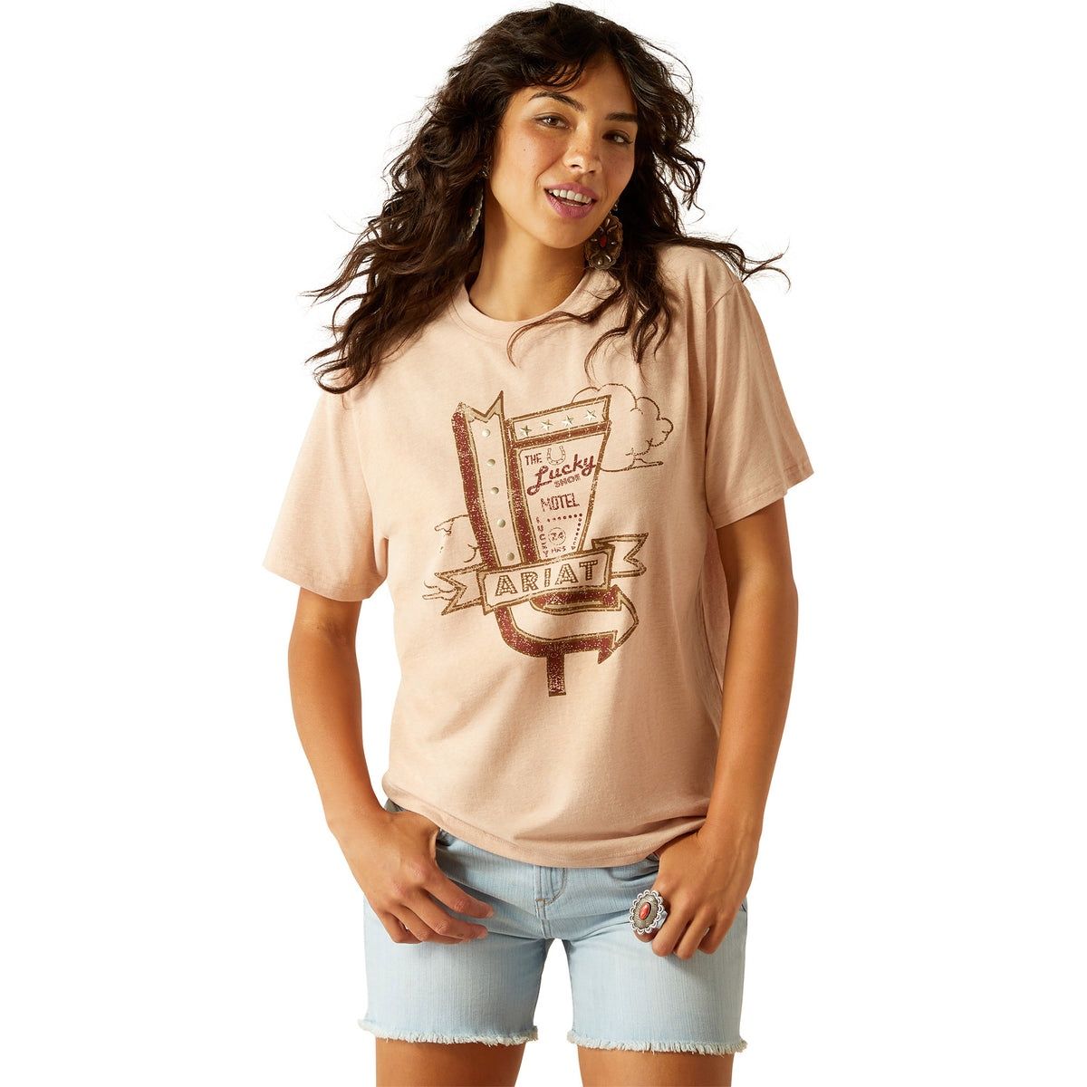 WOMENS ROADSIDE SS TEE MUTED CLAY., Size: XS