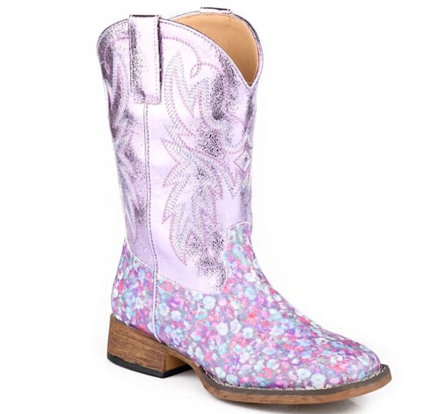 ROPER KIDS GLITTER BLOOM FLORAL/PURPLE, Size: 9