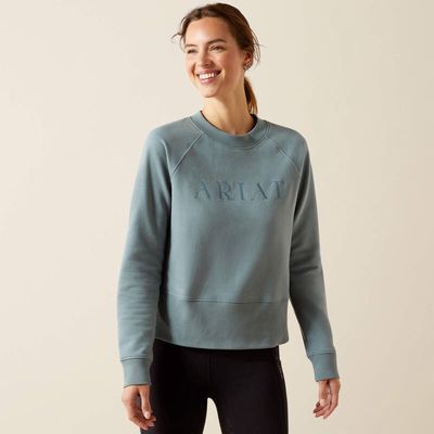 ARIAT WOMENS MARTINE SWEAT SHIRT STEEL SAGE.