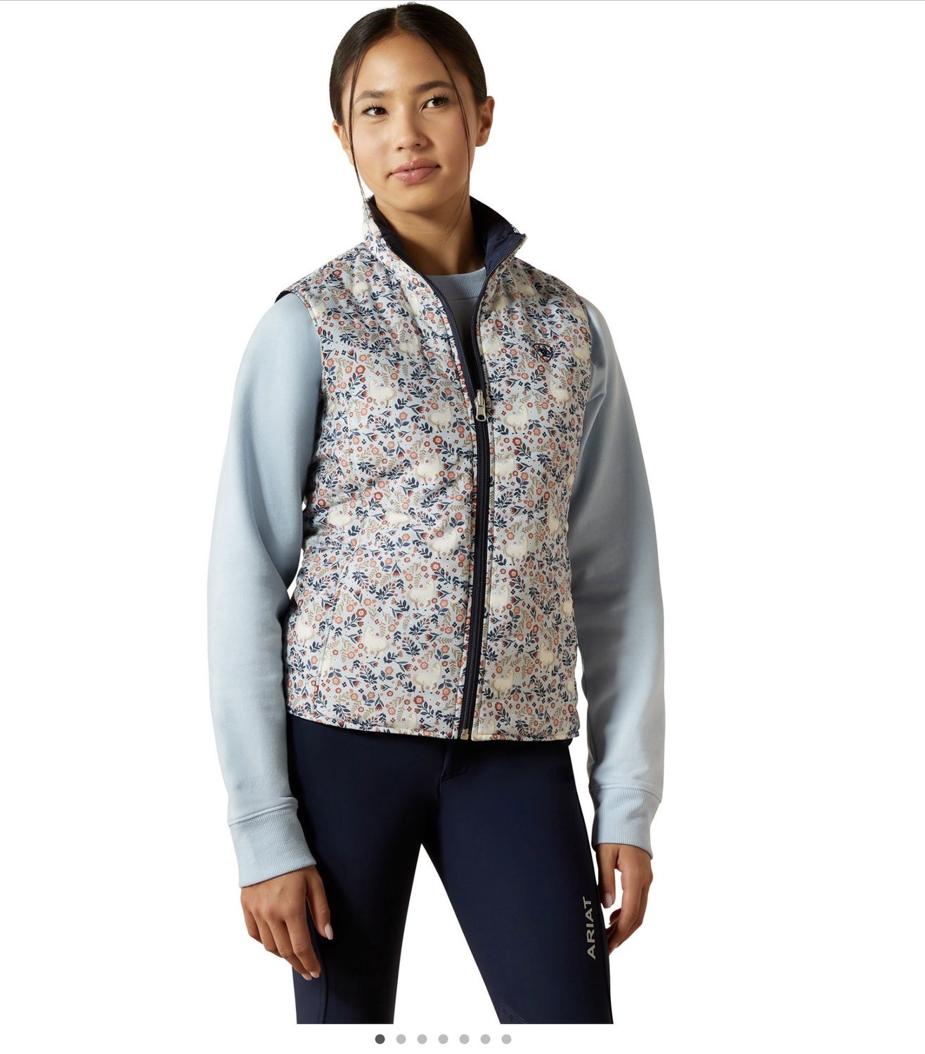 BELLA REVERSIBLE INSULATED VEST POSY PRINT