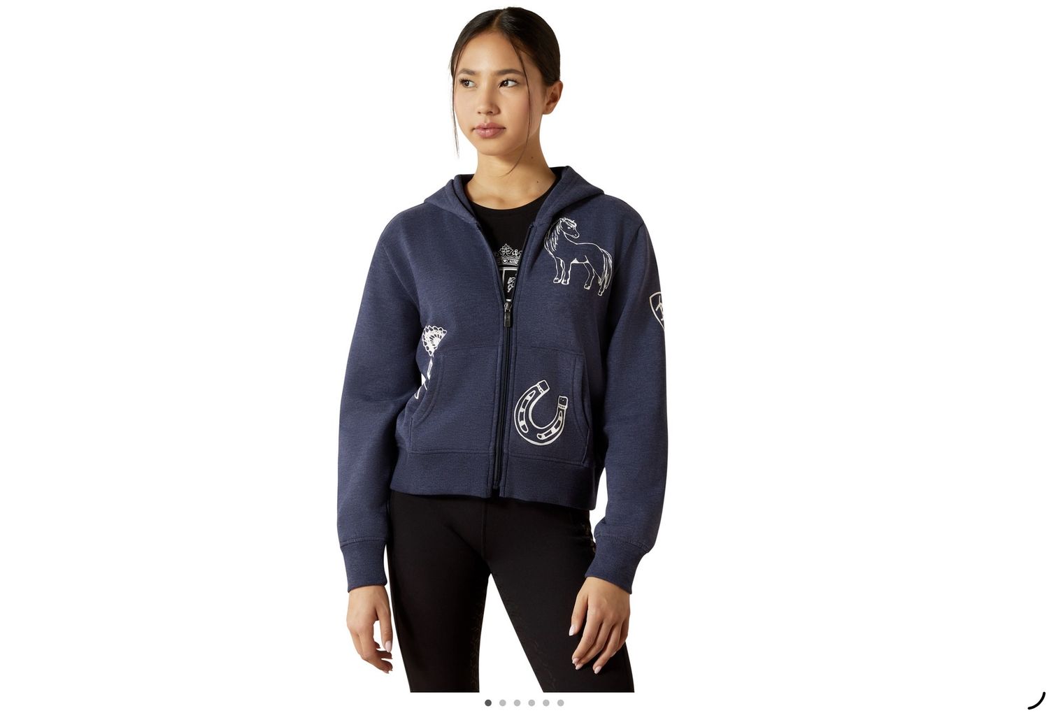 GIRLS SPIFFY FULL ZIP SWEATSHIRT NAVY HEATHER