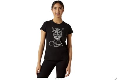 GIRLS RITZY LOGO SS TEE BLACK