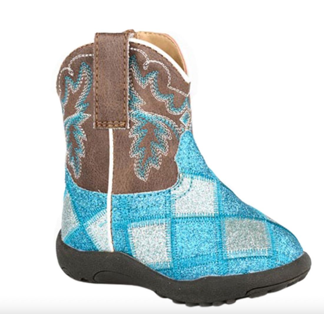 ROPER INFANT GLITTER BLOCKS BLUE/BROWN