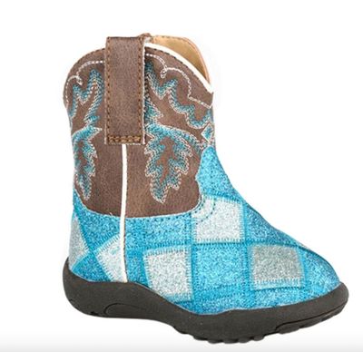 ROPER INFANT GLITTER BLOCKS BLUE/BROWN