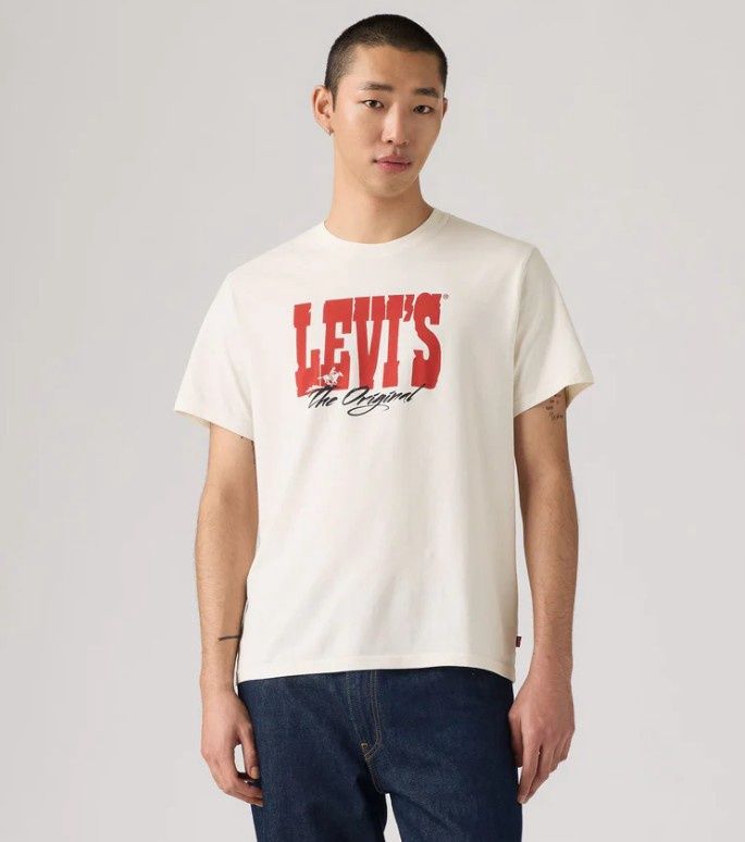 LEAVES RELAXED FIT TEE ORIGINAL EGRET