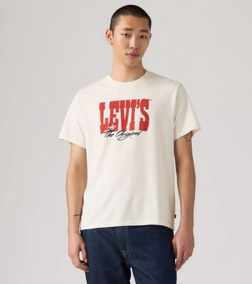 LEAVES RELAXED FIT TEE ORIGINAL EGRET
