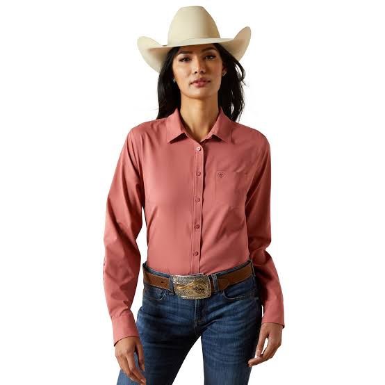 ARIAT WOMENS TEAM KIRBY PRO LS SHIRT MAUVEWOOD