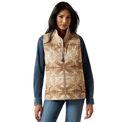 ARIAT WOMENS CRIUS INSULATED VEST SAVANNAH DUNE PRINT