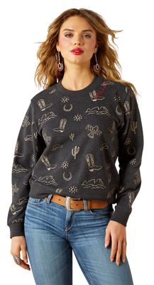 ARIAT WOMENS ESSENTIAL CREW SWEATSHIRT BLACK
